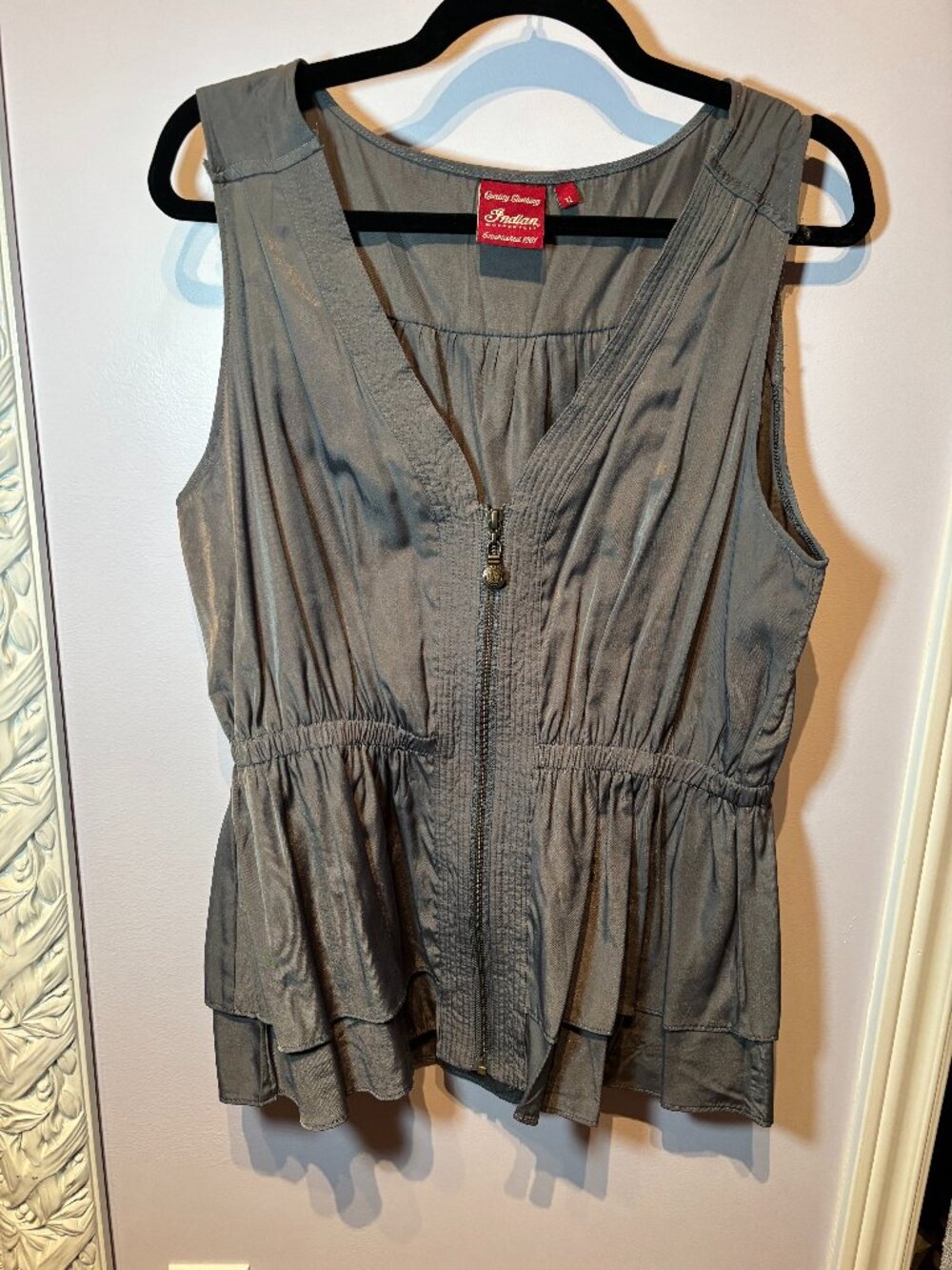 Indian Motorcycle Zip Up Blouse Size XL